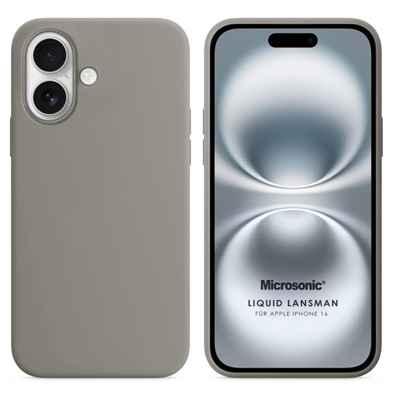 Microsonic Apple iPhone 16 Kılıf Liquid Lansman Silikon Gri 1