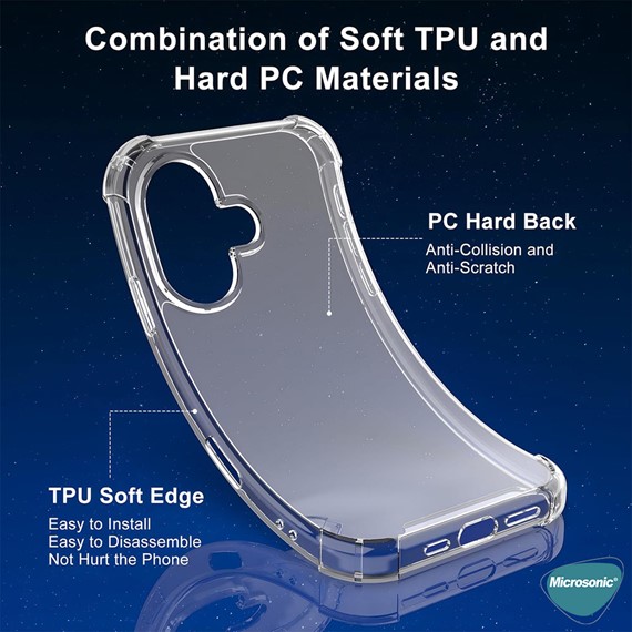 Microsonic Apple iPhone 16 Plus Kılıf Shock Absorbing Şeffaf 6