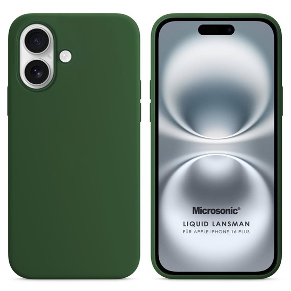 Microsonic Apple iPhone 16 Plus Kılıf Liquid Lansman Silikon Koyu Yeşil 1