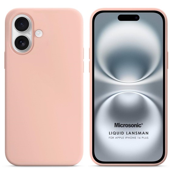 Microsonic Apple iPhone 16 Plus Kılıf Liquid Lansman Silikon Kum Pembesi 1