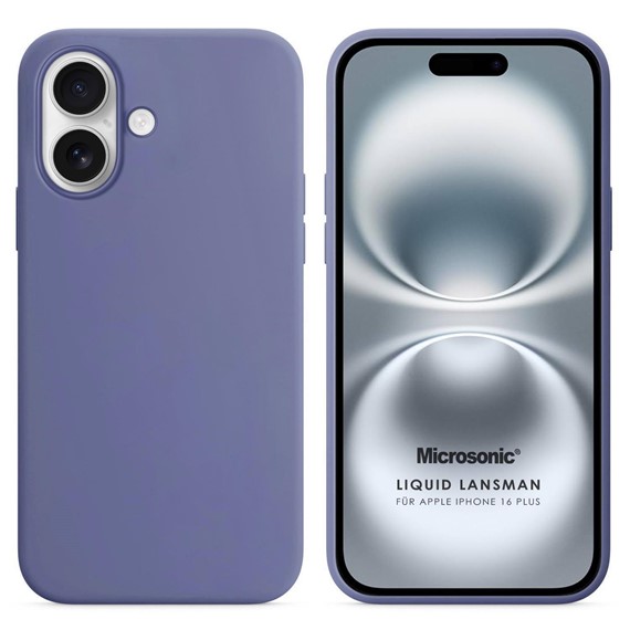 Microsonic Apple iPhone 16 Plus Kılıf Liquid Lansman Silikon Lavanta Grisi 1