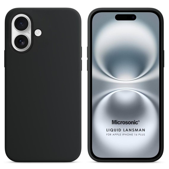 Microsonic Apple iPhone 16 Plus Kılıf Liquid Lansman Silikon Siyah 1