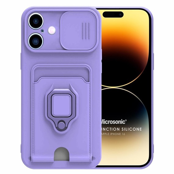 Microsonic Apple iPhone 16 Plus Kılıf Multifunction Silicone Lila 1