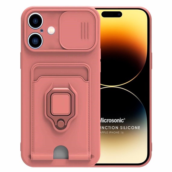 Microsonic Apple iPhone 16 Plus Kılıf Multifunction Silicone Pembe 1