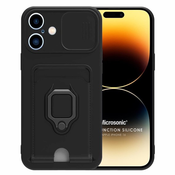 Microsonic Apple iPhone 16 Plus Kılıf Multifunction Silicone Siyah 1