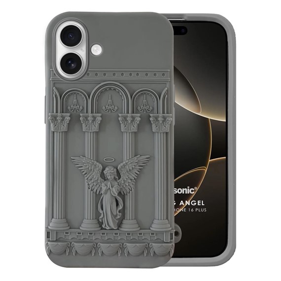 Microsonic Apple iPhone 16 Plus Kılıf Praying Angel Gri 1