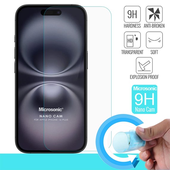 Microsonic Apple iPhone 16 Plus Nano Glass Cam Ekran Koruyucu 2