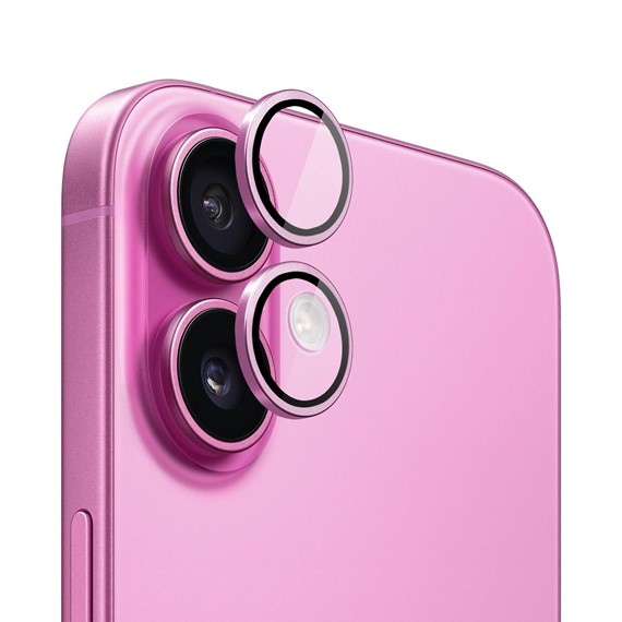 Microsonic Apple iPhone 16 Plus Tekli Kamera Lens Koruma Camı Pembe 1