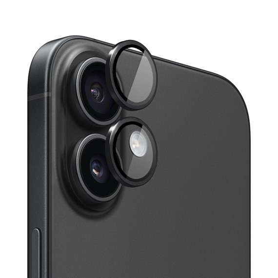 Microsonic Apple iPhone 16 Plus Tekli Kamera Lens Koruma Camı Siyah 1