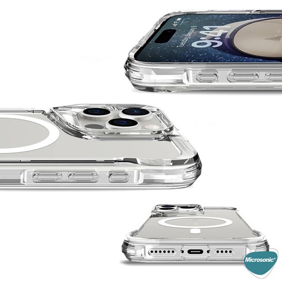 Microsonic Apple iPhone 16 Pro Max Kılıf MagSafe Trex Bumper Şeffaf 3