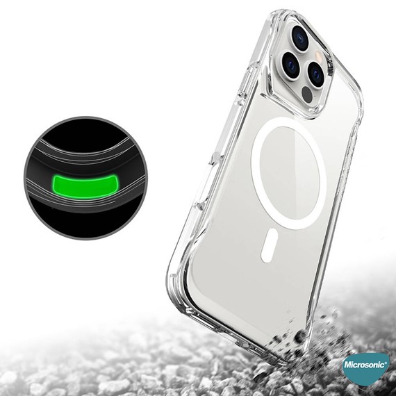 Microsonic Apple iPhone 16 Pro Max Kılıf MagSafe Trex Bumper Şeffaf 4