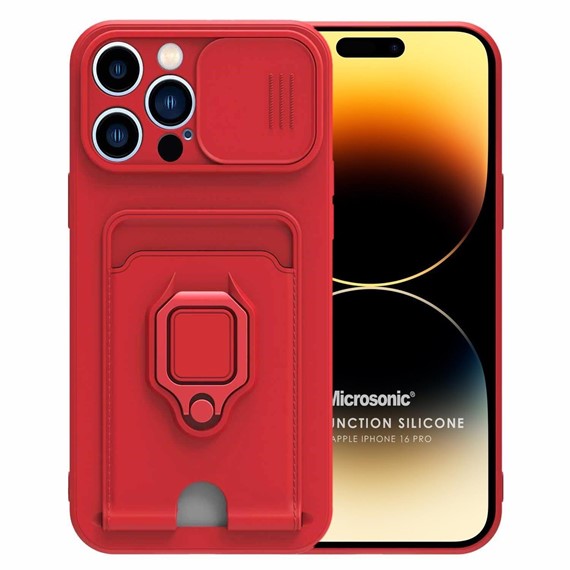 Microsonic Apple iPhone 16 Pro Max Kılıf Multifunction Silicone Kırmızı 1