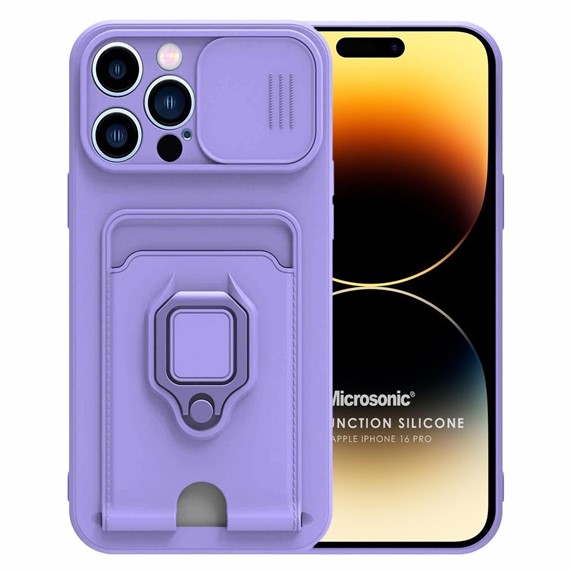 Microsonic Apple iPhone 16 Pro Max Kılıf Multifunction Silicone Lila 1