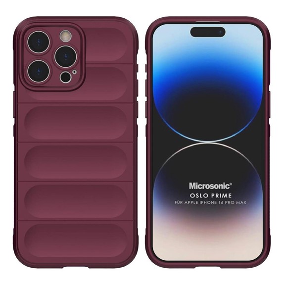 Microsonic Apple iPhone 16 Pro Max Kılıf Oslo Prime Bordo 1