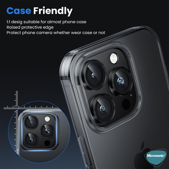 Microsonic Apple iPhone 16 Pro Max Tekli Kamera Lens Koruma Camı Siyah 5