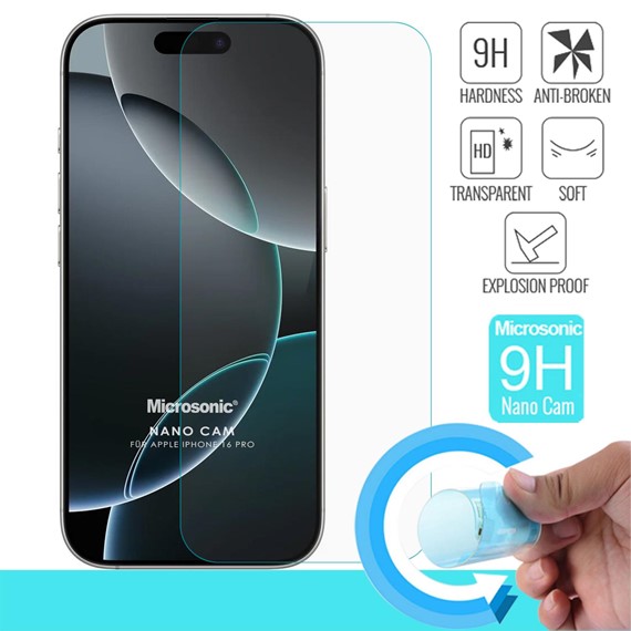 Microsonic Apple iPhone 16 Pro Nano Glass Cam Ekran Koruyucu 2