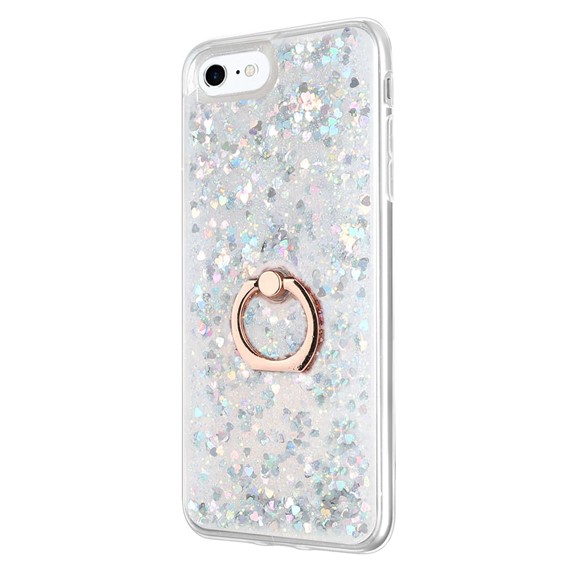 Microsonic Apple iPhone 6S Kılıf Glitter Liquid Holder Gümüş 2