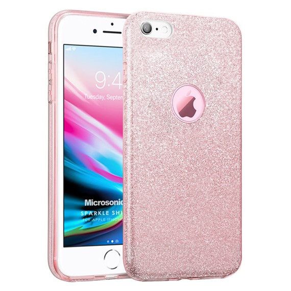 Microsonic Apple iPhone 6 Plus Kılıf Sparkle Shiny Rose Gold 1