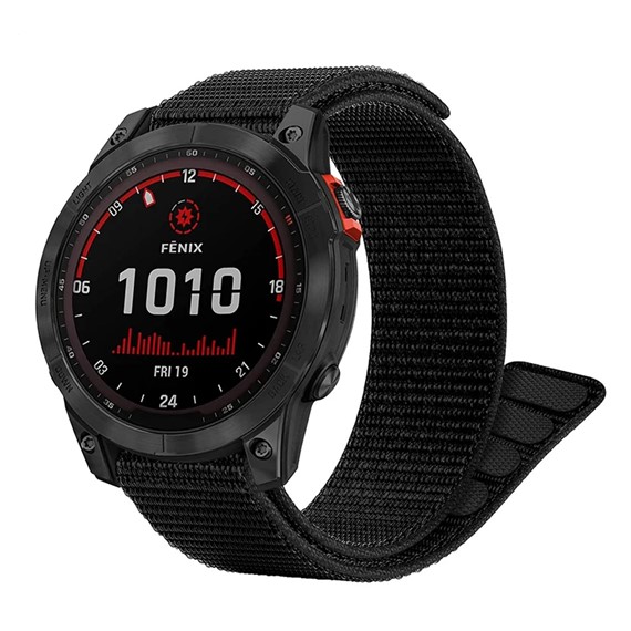 Microsonic Garmin Fenix 7 Solar Kordon UltraFit Hasırlı Woven Siyah 1