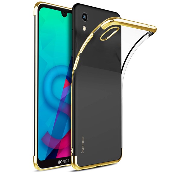 Microsonic Huawei Honor 8S Kılıf Skyfall Transparent Clear Gold 1