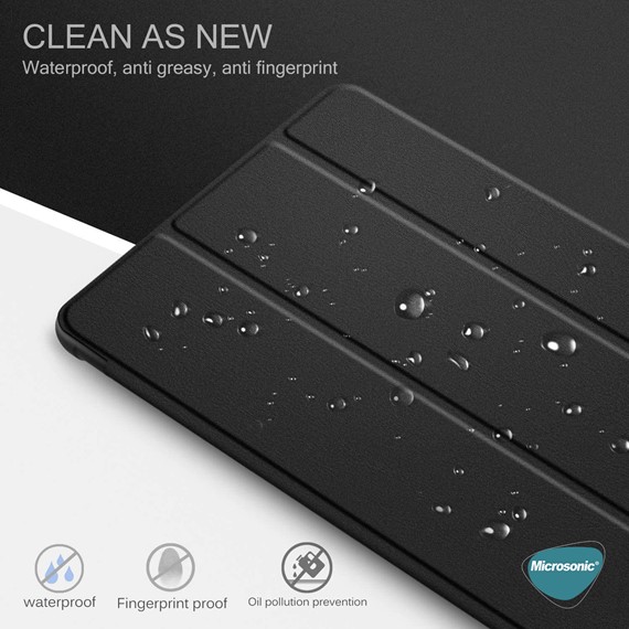 Microsonic Huawei MatePad T10S Kılıf Slim Translucent Back Smart Cover Gümüş 4