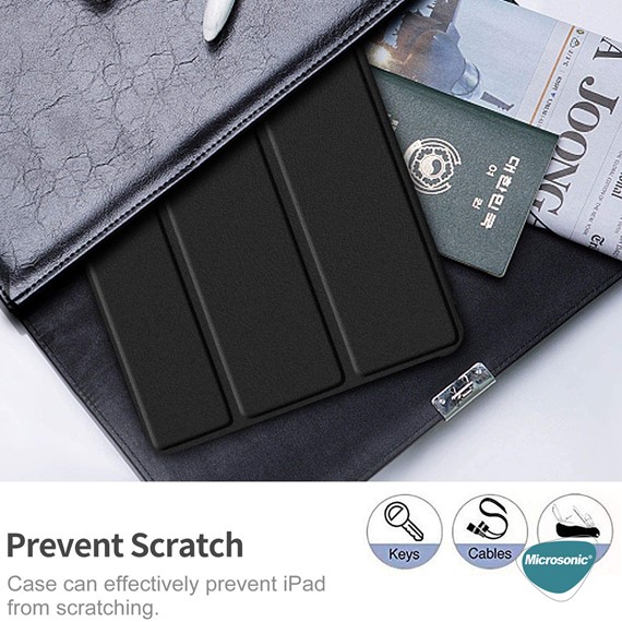 Microsonic Huawei MatePad T10S Kılıf Slim Translucent Back Smart Cover Lacivert 5