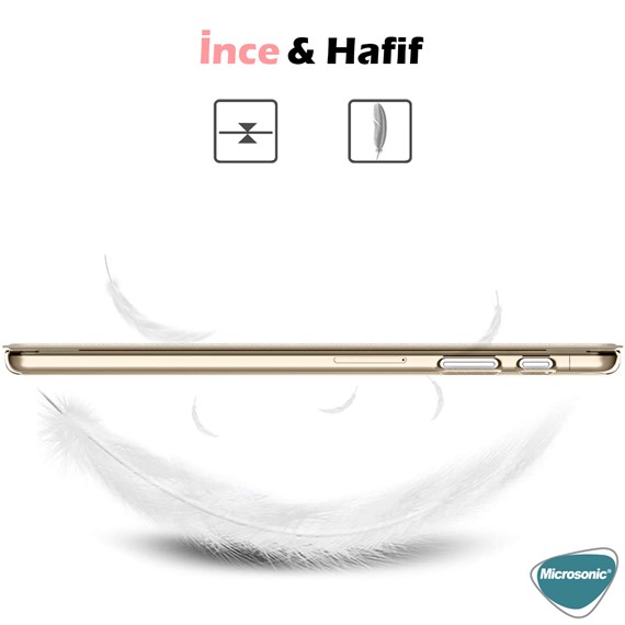 Microsonic Huawei MatePad T8 8 Kılıf Slim Translucent Back Smart Cover Gümüş 5