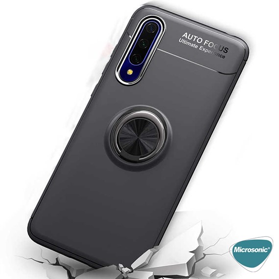 Microsonic Huawei P Smart Pro Kılıf Kickstand Ring Holder Siyah 4