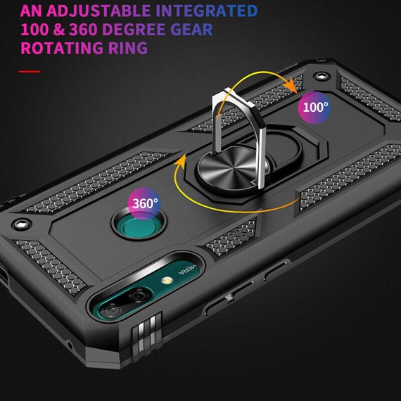 Microsonic Huawei P Smart Z Kılıf Military Ring Holder Lacivert 4
