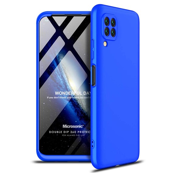 Microsonic Huawei P40 Lite Kılıf Double Dip 360 Protective Mavi 1