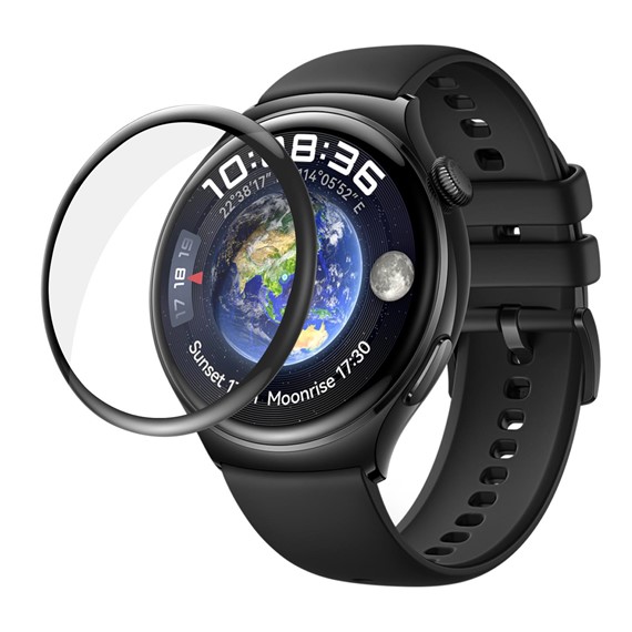 Microsonic Huawei Watch 4 Tam Kaplayan Nano Cam Ekran Koruyucu Siyah 1