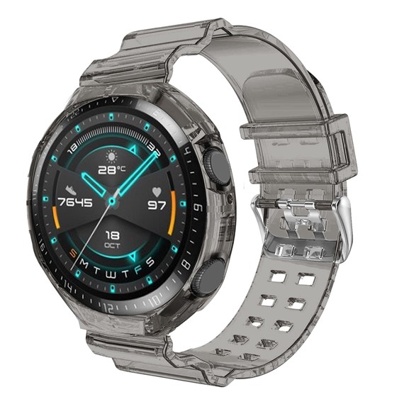 Microsonic Huawei Watch GT2 46mm Kordon Transparent Clear Band Siyah 1