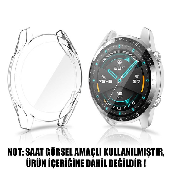 Microsonic Huawei Watch GT2 46mm Kılıf 360 Full Round Soft Silicone Şeffaf 2