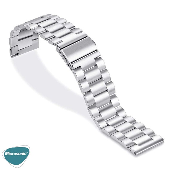 Microsonic Huawei Watch 3 Metal Stainless Steel Kordon Gümüş 3