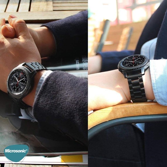 Microsonic Samsung Galaxy Watch 3 41mm Metal Stainless Steel Kordon Siyah 8