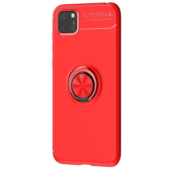 Microsonic Huawei Y5P Kılıf Kickstand Ring Holder Kırmızı 2