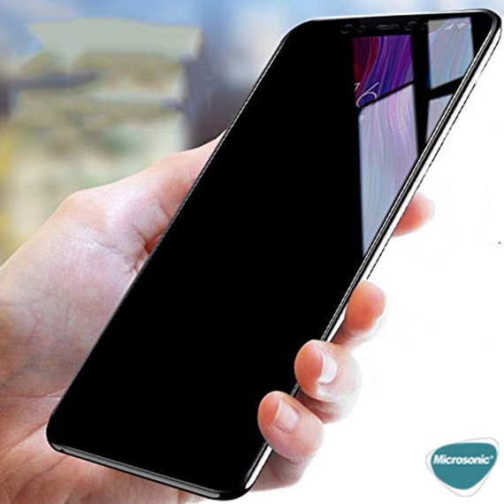 Microsonic Huawei Y5P Privacy 5D Gizlilik Filtreli Cam Ekran Koruyucu Siyah 5