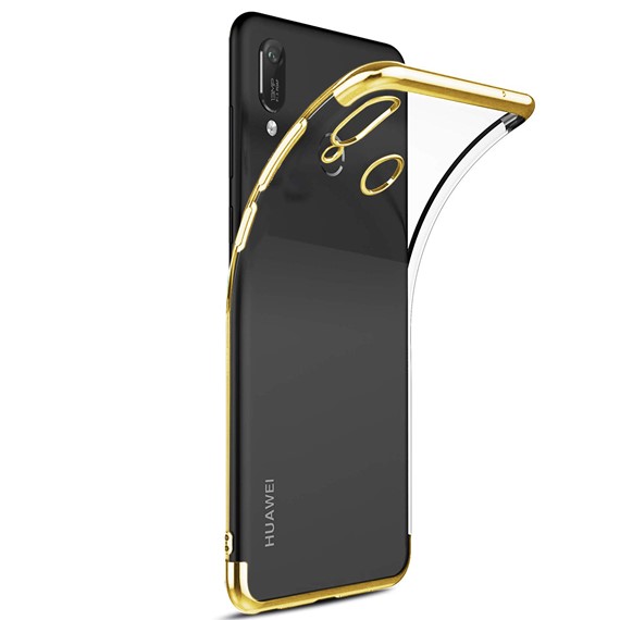 Microsonic Huawei Y6 2019 Kılıf Skyfall Transparent Clear Gold 2