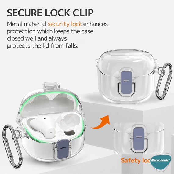 Microsonic JBL Tune Flex Kılıf Safety Lock Protection Şeffaf 3