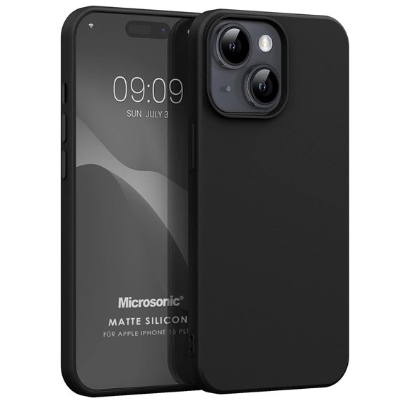 Microsonic Matte Silicone Apple iPhone 15 Plus Kılıf Siyah 1