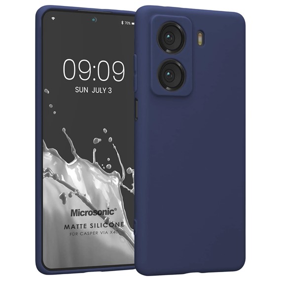 Microsonic Matte Silicone Casper Via X40 Kılıf Lacivert 1