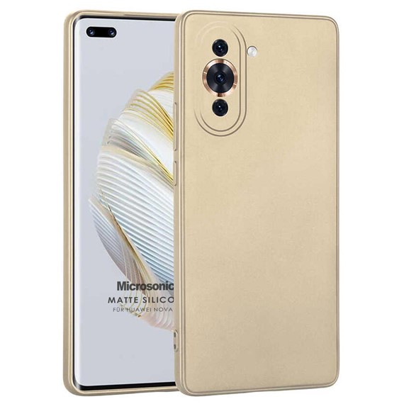 Microsonic Matte Silicone Huawei Nova 10 Pro Kılıf Gold 1