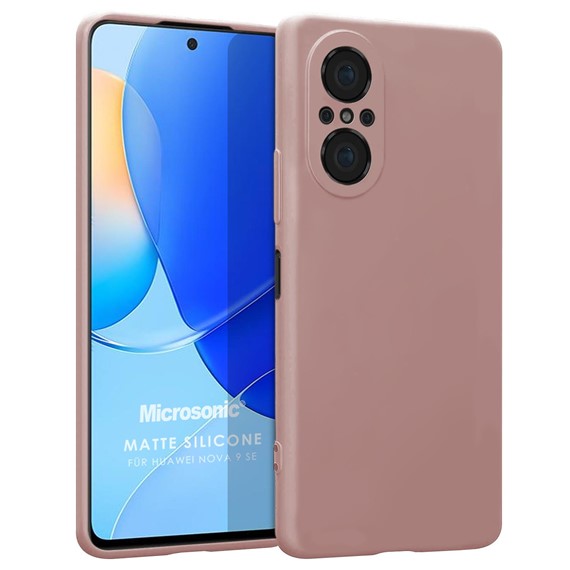 Microsonic Matte Silicone Huawei Nova 9 SE Kılıf Rose Gold 1