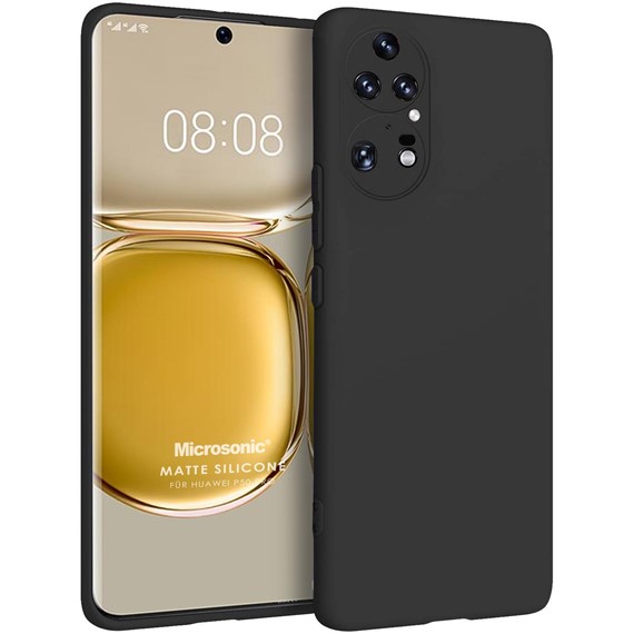 Microsonic Matte Silicone Huawei P50 Pro Kılıf Siyah 1