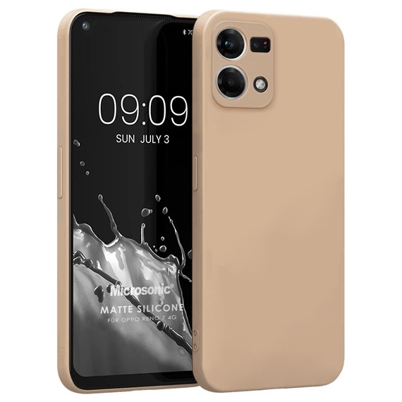 Microsonic Matte Silicone Oppo Reno 7 4G Kılıf Gold 1