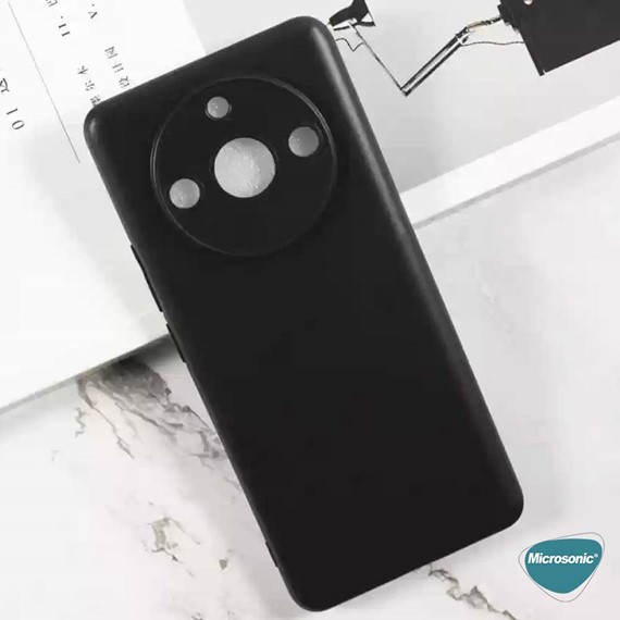 Microsonic Matte Silicone Realme 11 Pro Kılıf Siyah 5