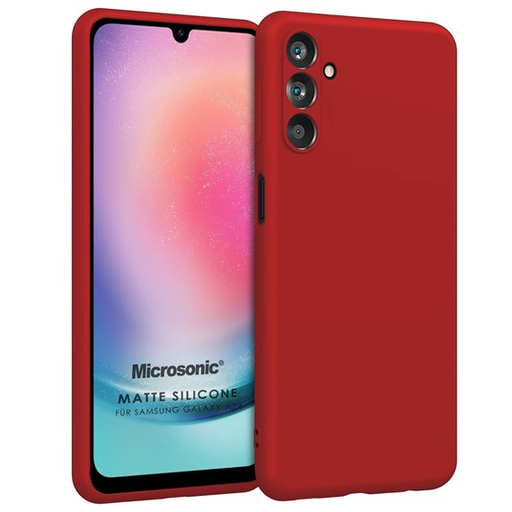 Microsonic Matte Silicone Samsung Galaxy A05s Kılıf Kırmızı 1