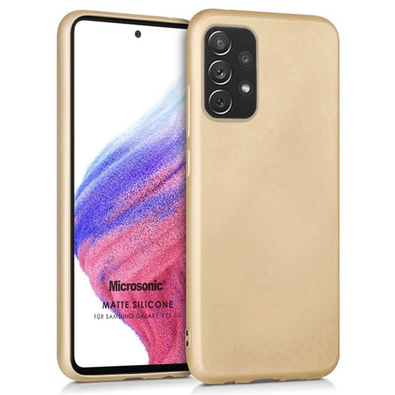 Microsonic Matte Silicone Samsung Galaxy A73 5G Kılıf Gold 1