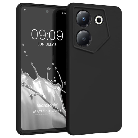 Microsonic Matte Silicone TECNO Camon 20S Pro 5G Kılıf Siyah 1