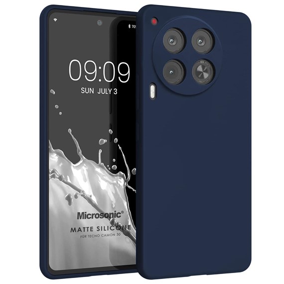 Microsonic Matte Silicone TECNO Camon 30 Kılıf Lacivert 1